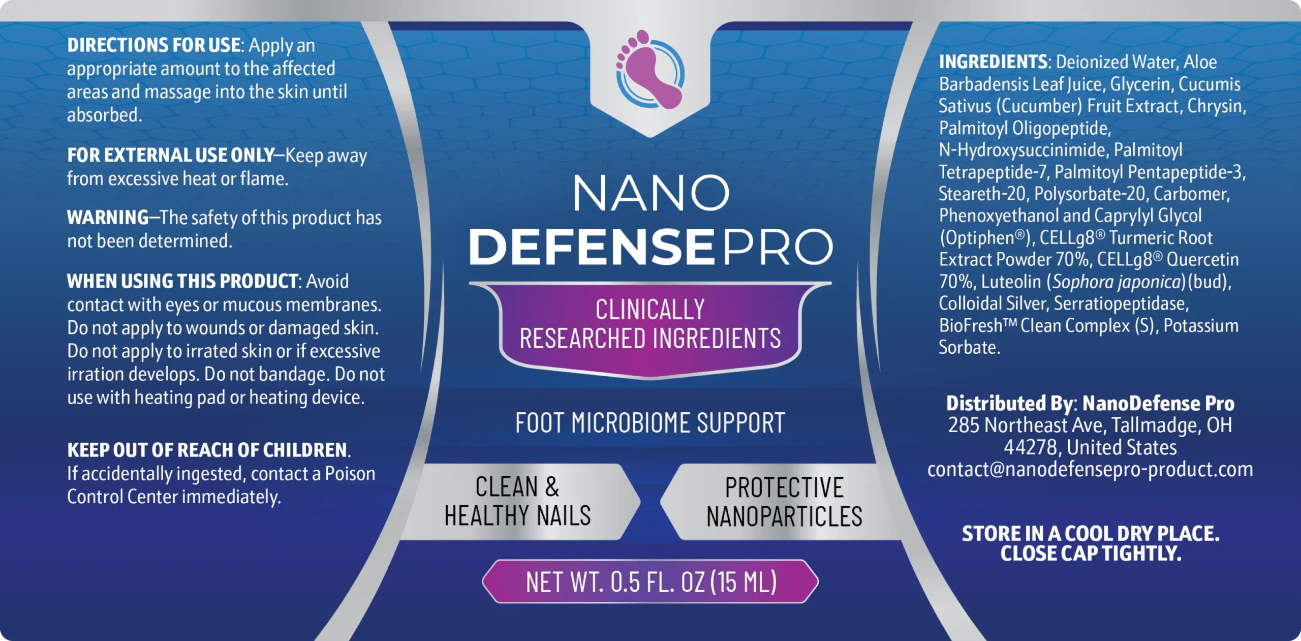 NanoDefense Pro nail repair label